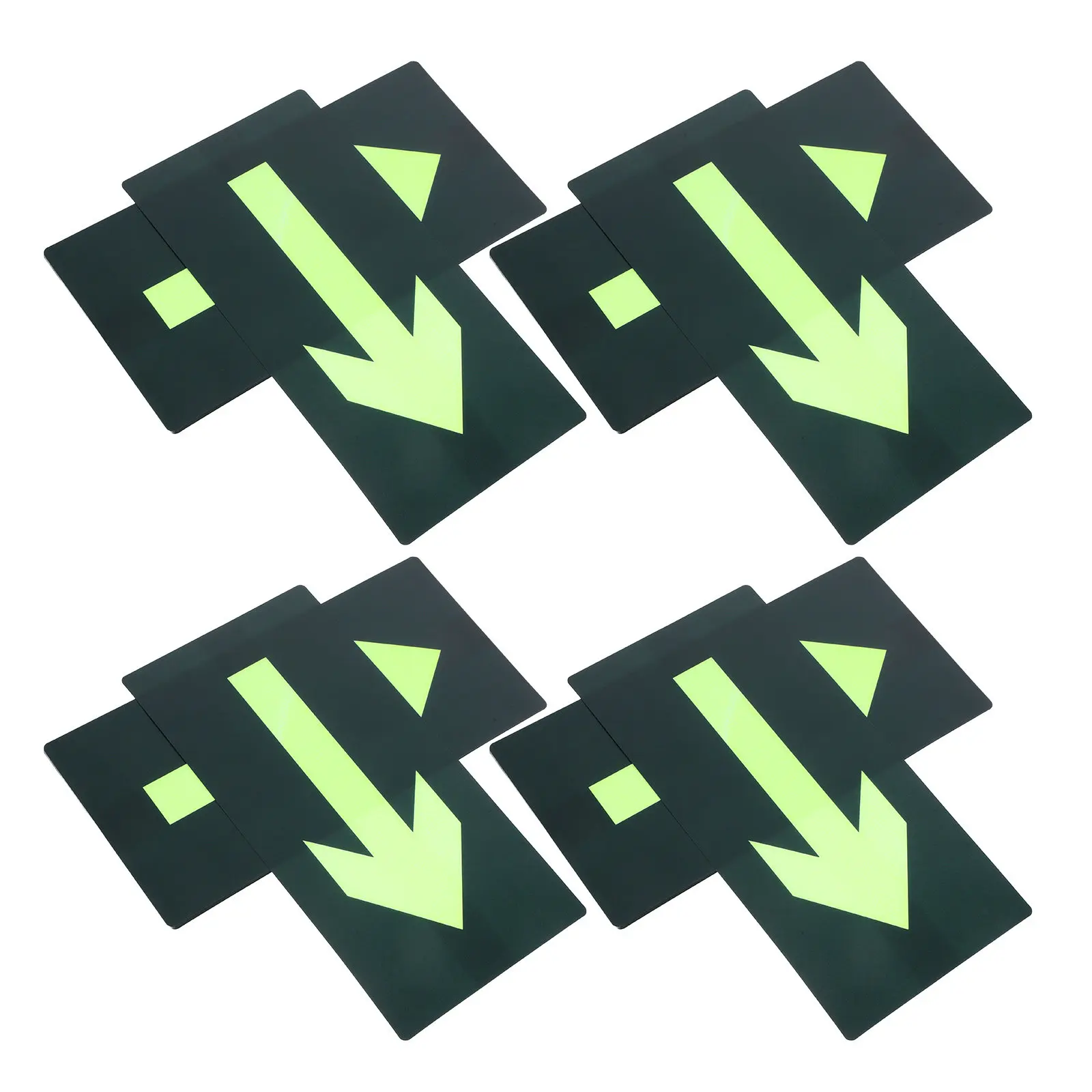 

8Pcs Exit Arrow Stickers Waterproof Glow in The Dark Self Adhesive Fire Emergency Evacuation Safety Signs for Public Places