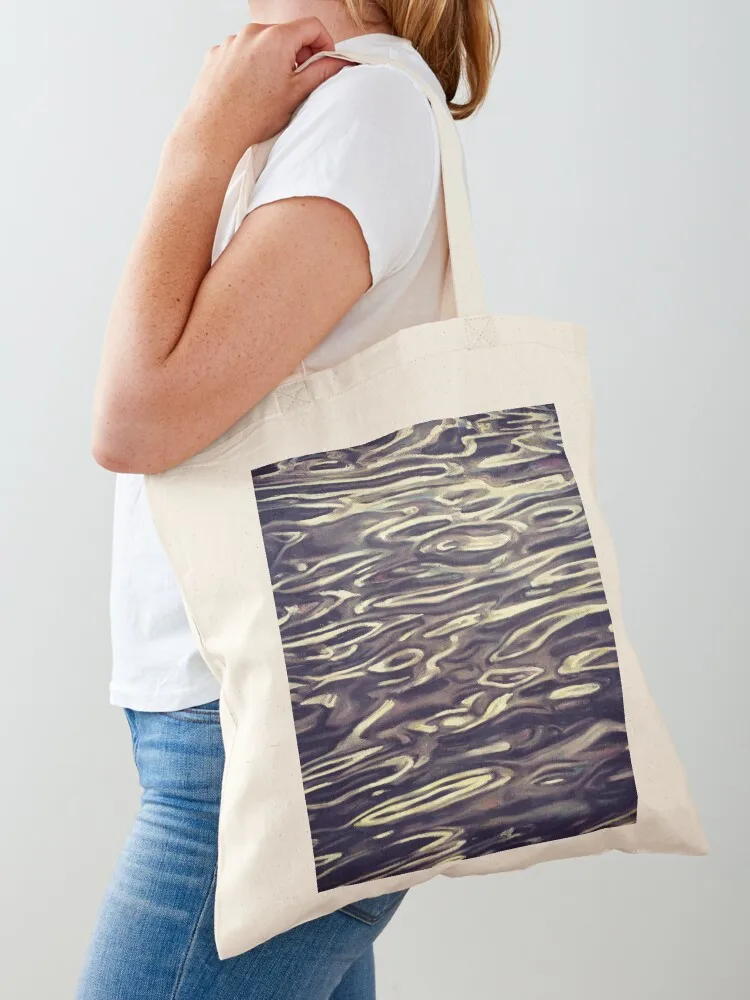 

Black and White Pastel Water Abstract Landscape Winter Swirls Tote Bag hand bag ladies Reusable bags canvas tote