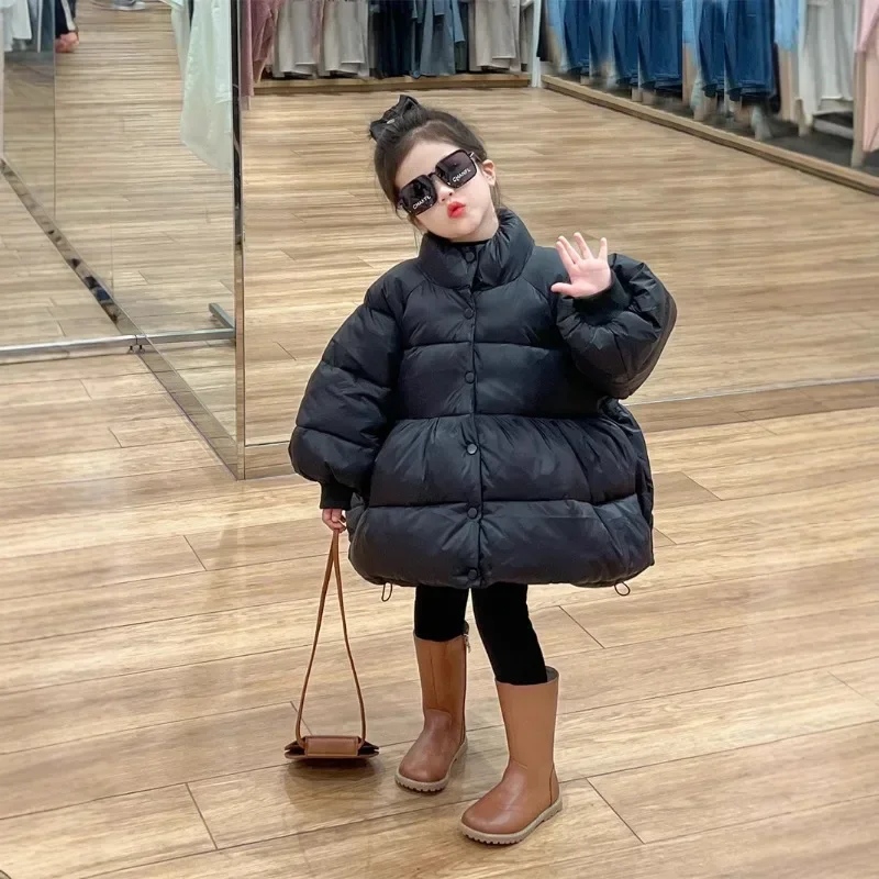 2024 Autumn and Winter New Models, Korean Version of Children's Clothing, Girls' Bud Pendulum Fluffy Down Cotton Bread Jacket