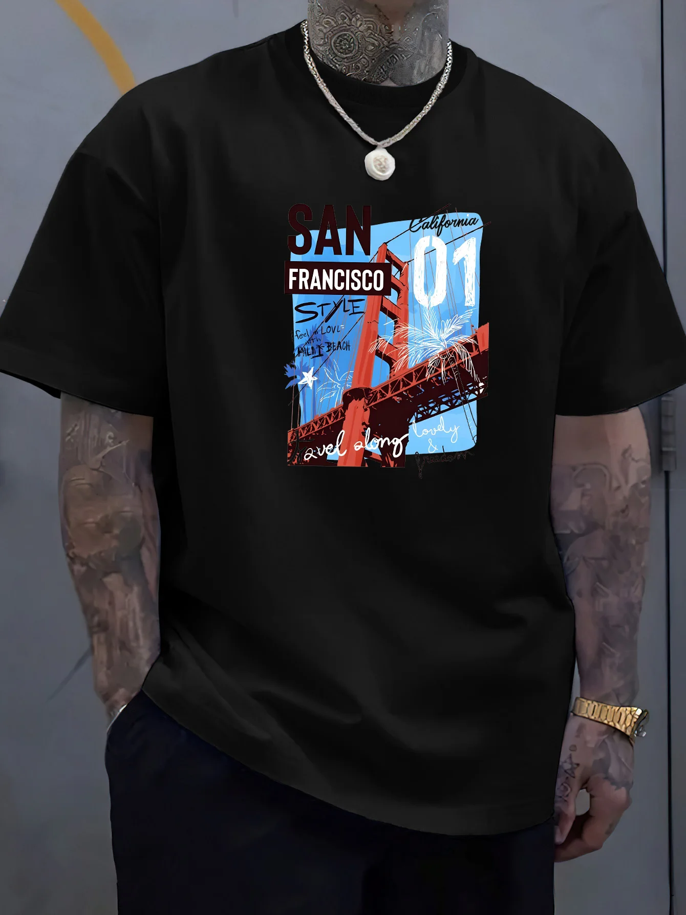 

Летняя мужская повседневная футболка Essential с модным буквенным принтом, дышащий ребристый полиэстер, круглый вырез, английские буквы