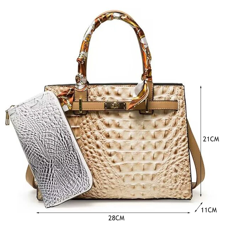 Luxury Crocodile Pattern Handbag Women Fashion Shoulder Bags Designer Famous Brand Leather Crossbody Bag Ladies Large Hand bags