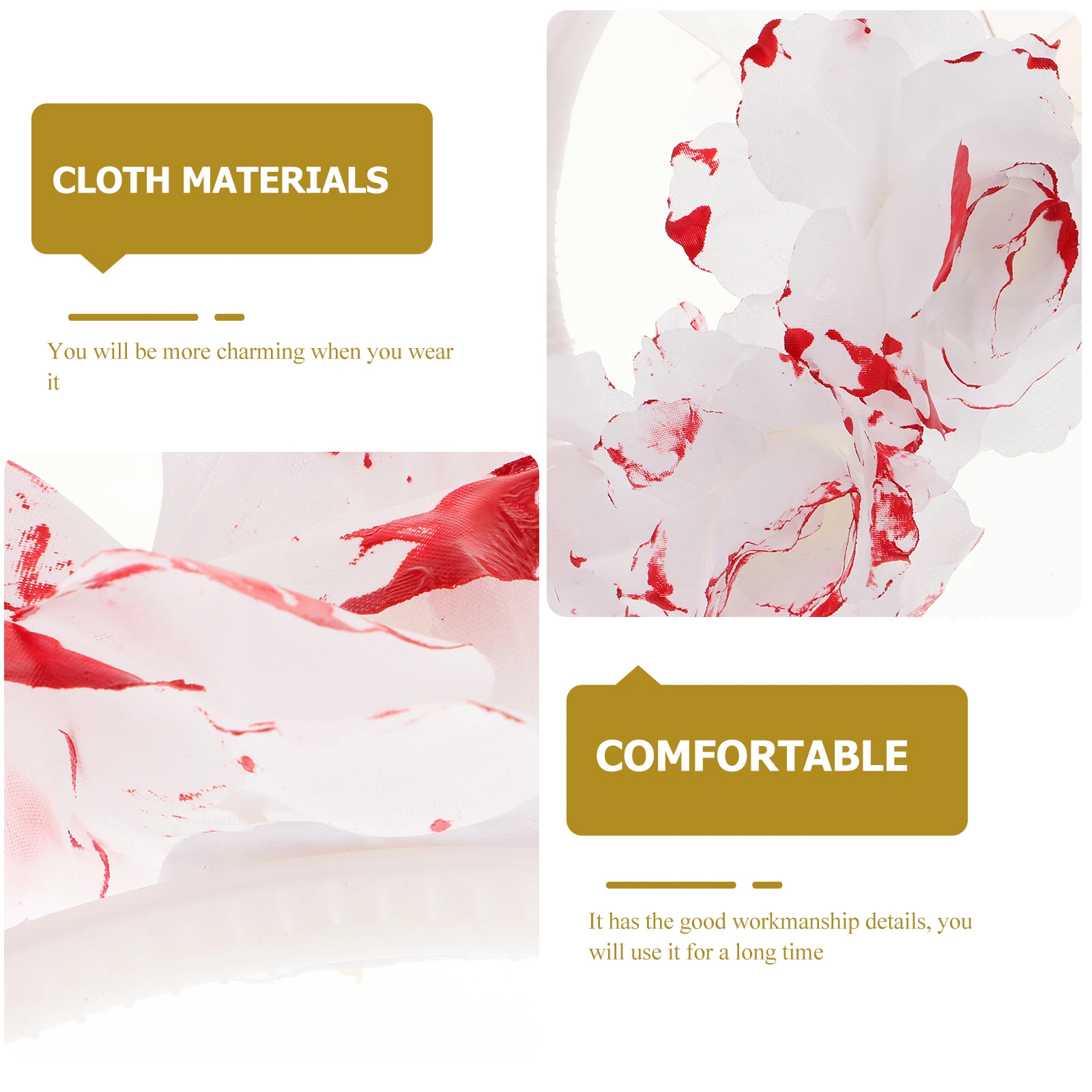 

Rose Hair Hoops Halloween Headdress For Women Beach Festival Photography Decorative Headband Free Size Durable Plastic Cloth