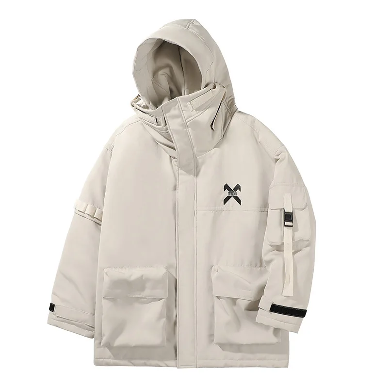 11 bybb\'s dark-parkas de inverno masculinas com bolso, jaqueta de carga tática, parka com capuz quente e grossa, roupas masculinas