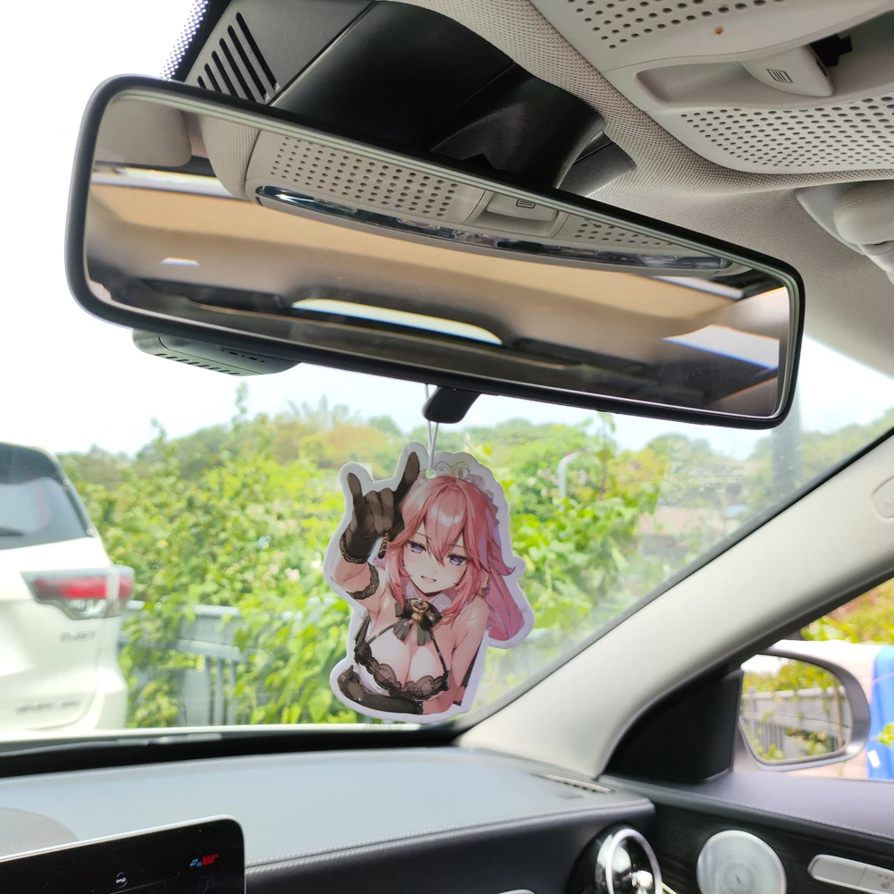أحدث سيارة الهواء المعطر العطور JDM الديكور مرآة الرؤية الخلفية قلادة معلقة حلية JK أنيمي الفتيات الجنس سيدة اكسسوارات السيارات #5