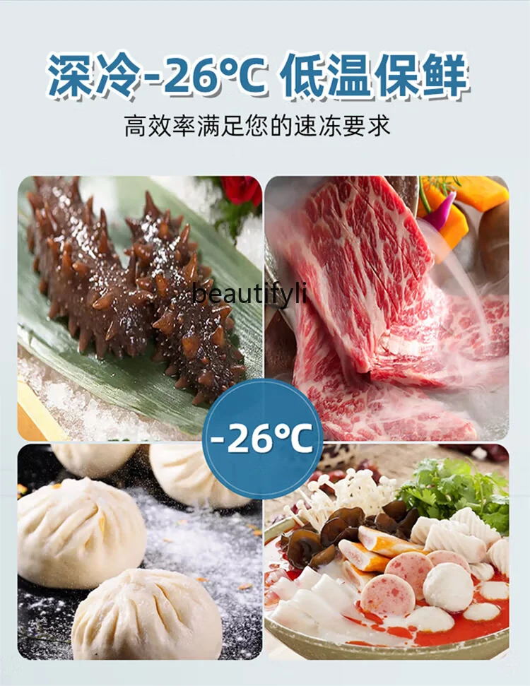 commercial supermarket special large-capacity freezer horizontal freezer ice cream single temperature fresh-keeping freezing