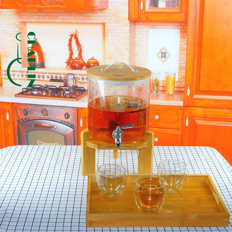 Obrázek 4: 5L neprodyšný horké a chladný voda ruční sklo napít se voda džus nápoj dávkovač s ťuknout ženšen sklo láhev dávkovač