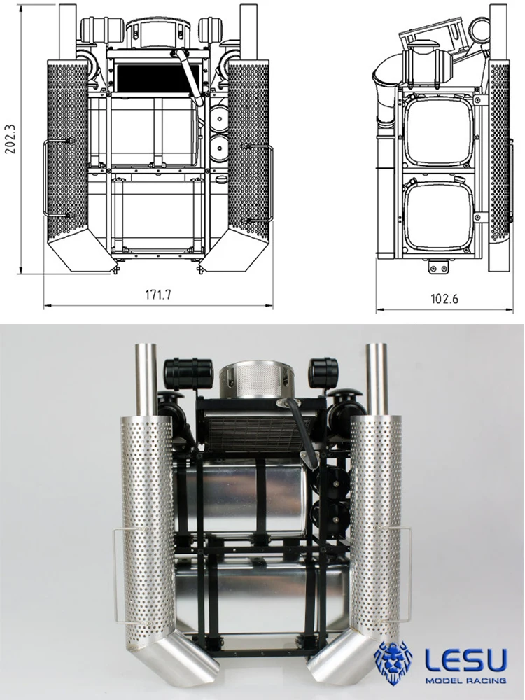 LESU Model Equipment Rack For 1/14 Heavy Duty G-6038 Tractor Diy Modified Accessories Car Model