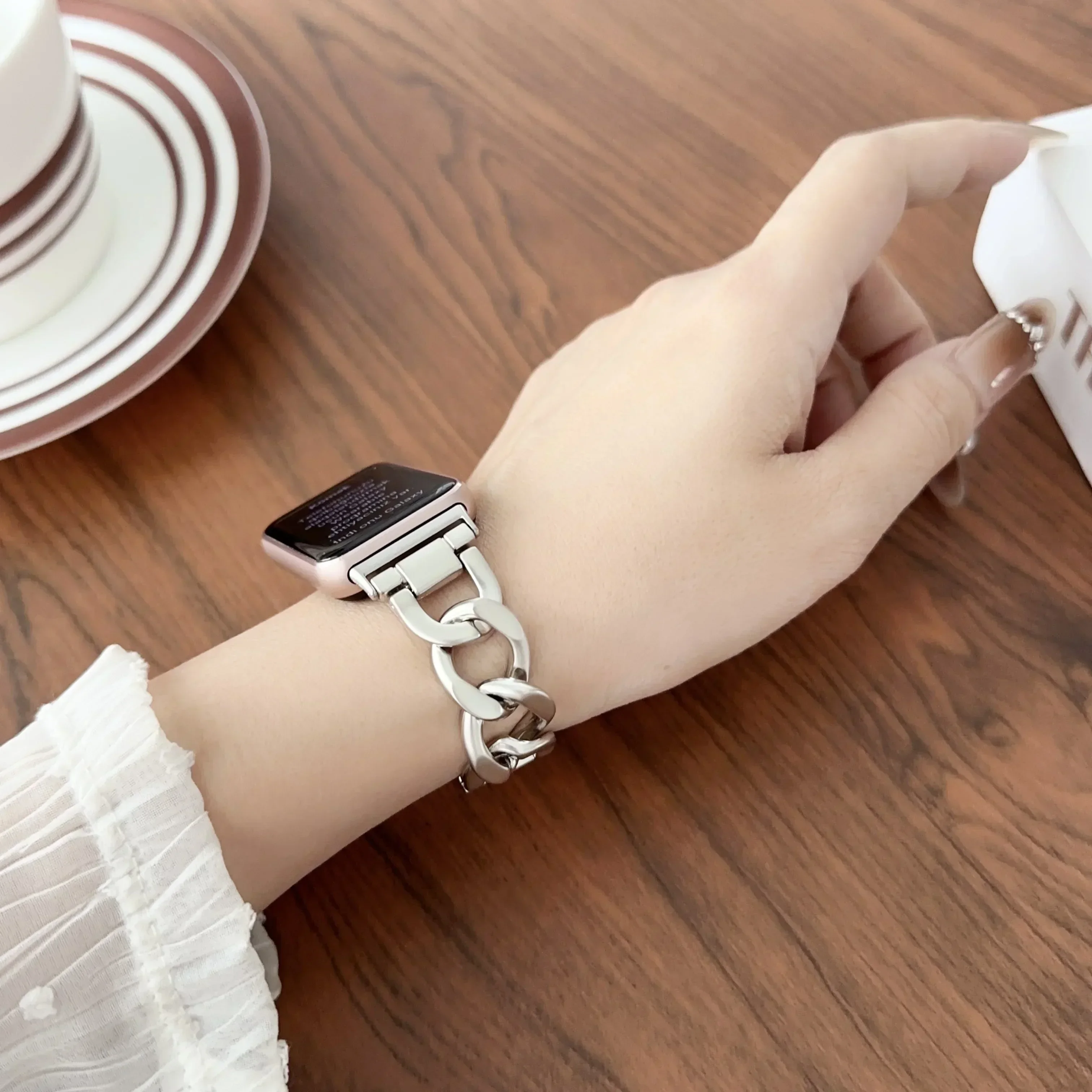 Edelstahlarmband für Samsung Galaxy Fit 3 Smart Watch Band Metallkette Armband Armband für Fit 3 Uhrenarmband Zubehör