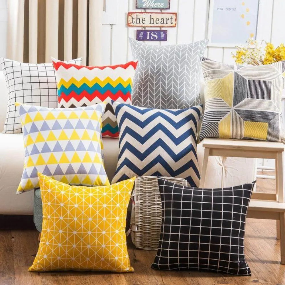 CIFBUY Luxury Lattice Stripes Lumbar Cushion Cover Decorative Throw Pillow Case for Home Chair Seat Sofa Couch Living Room