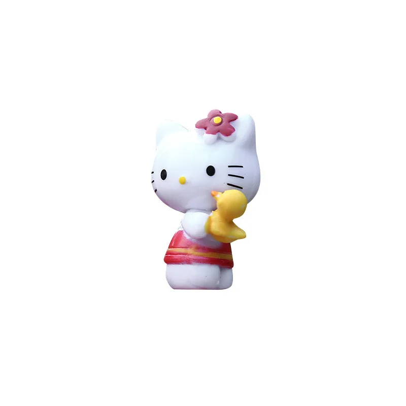 2.8-4 cm 6 stks/partij Anime Sanrio Hello Kitty Action Figure Speelgoed Leuke Kuromi Mymelody Cinnamorol Beeldje Poppen kinderen Kids Geschenken