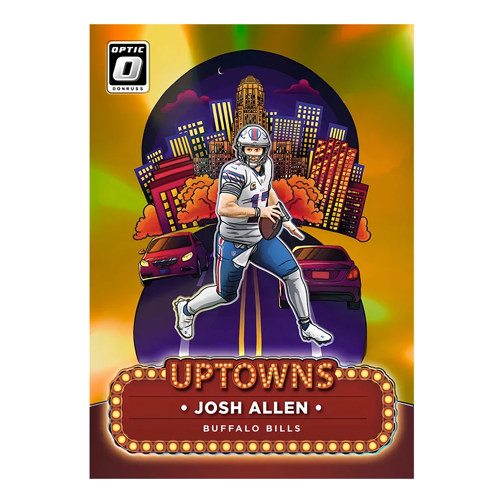 PANINI 2024 ฟุตบอล UPTOWNS MCCARTHY JAYDEN DANIELS JOSH ALLEN 5 ชิ้น/เซ็ต MAHOMES เลเซอร์แฟลชการ์ดสะสมวันหยุดของขวัญ