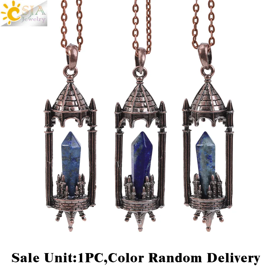 1pc Crystal Rocket Launcher Necklace Natural Stone Pendant for