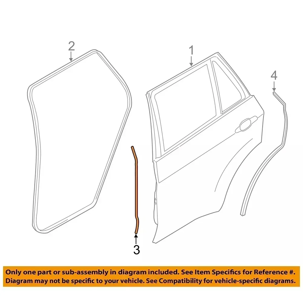 Right Left Rear Door-Front Seal Rear Door-Front Seal For BMW For X5 2014-2018 Rubber Seals 51767318510 51767318509 Accessories