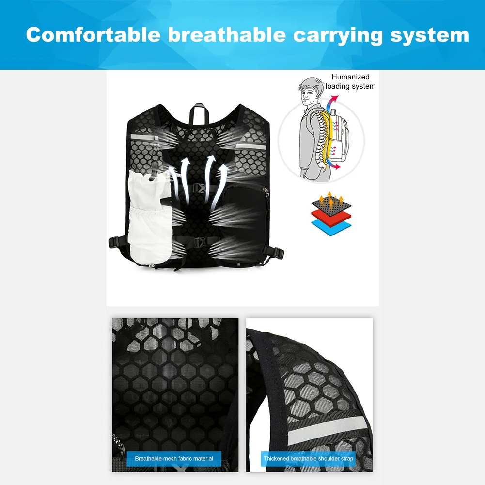 

Lightweight Running Vest Waterproof Hydrations Backpack Reflective Outdoors Hydration Pack for Hiking Trail Running