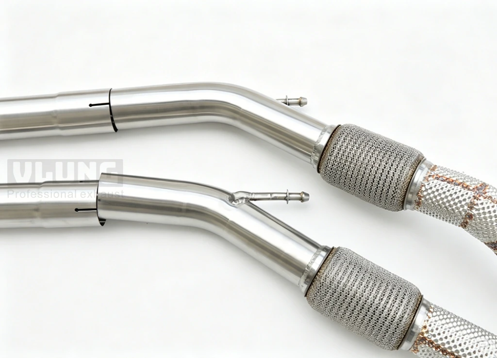 Tubo de escape delantero de acero inoxidable de alto rendimiento sin catalizador para VW CC R36 3.6 2008-2012, colector de escape de carreras