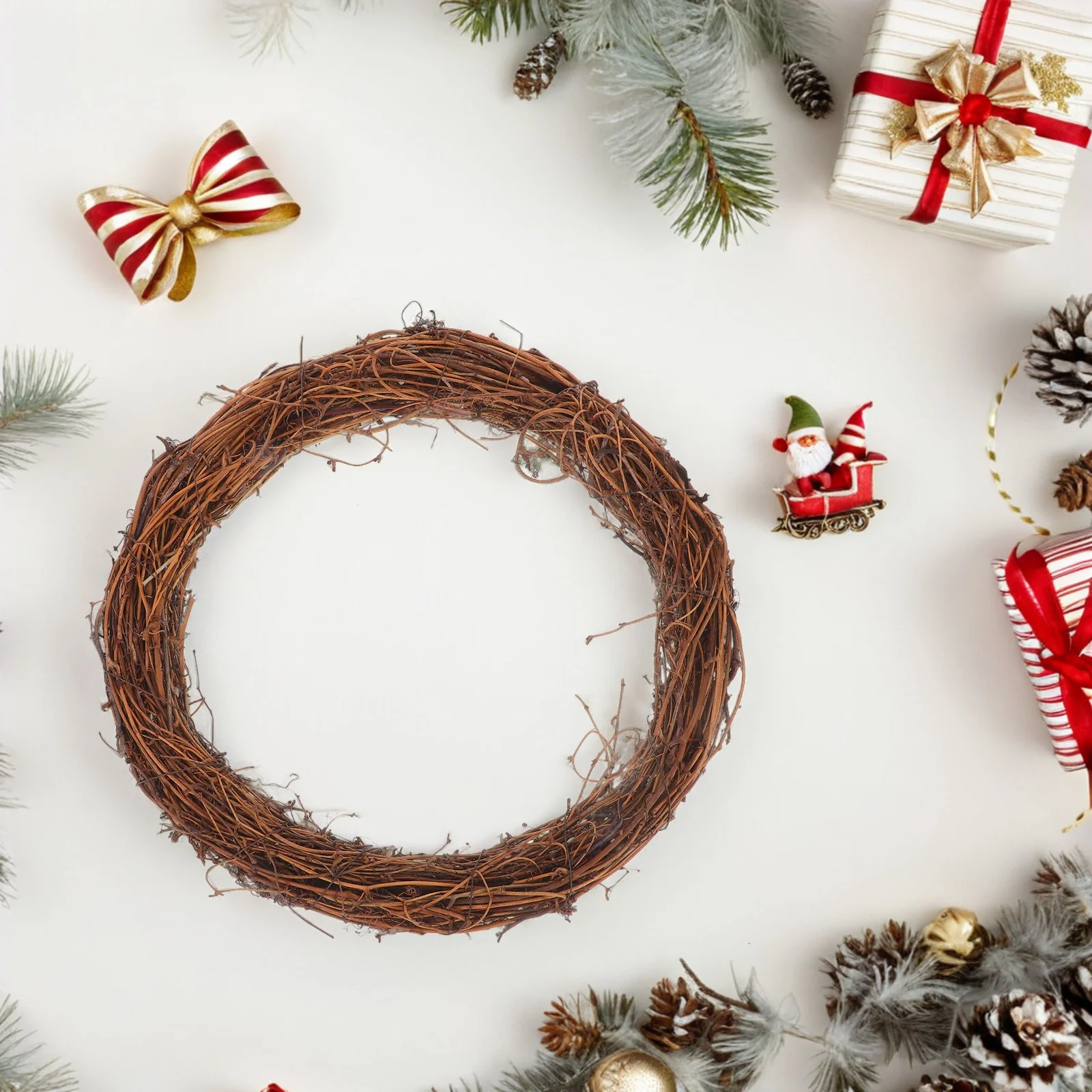 

6pcs Wreath Form Rattan Form For Diy Christmas Decor Natural Vine Wreath For Front Door Wedding Party