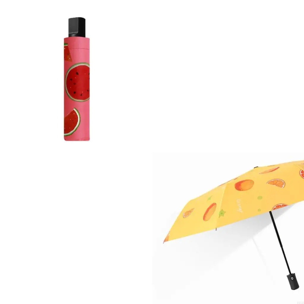 Outdoor Umbrellas With Black Rubberized Layer, Fruit, Great For Day and Light Travel B95B