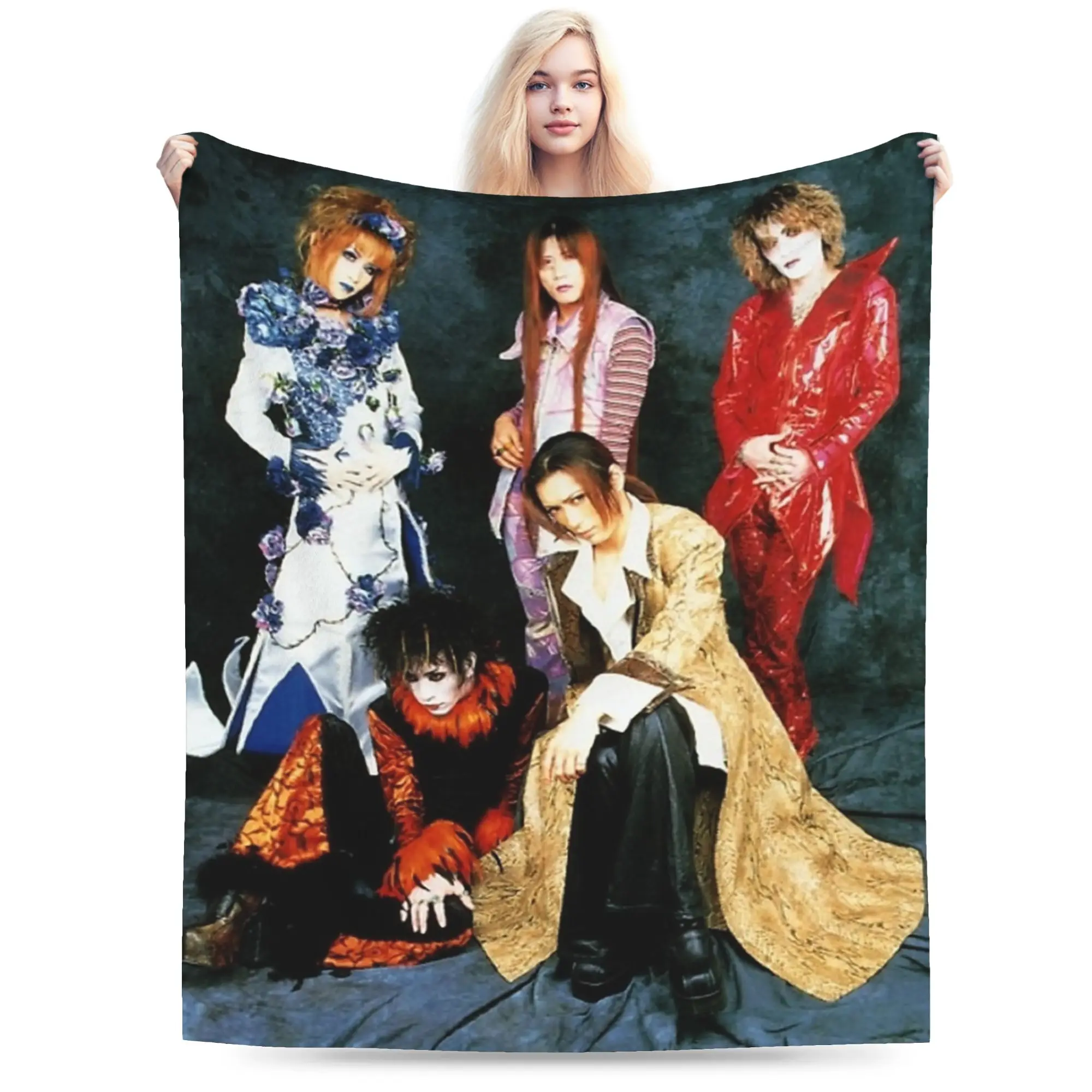 Malice Mizer Band Blanket Flannel Spring/Autumn   Multifunction Lightweight Thin Throw Blanket for Bedding Bedroom Quilt