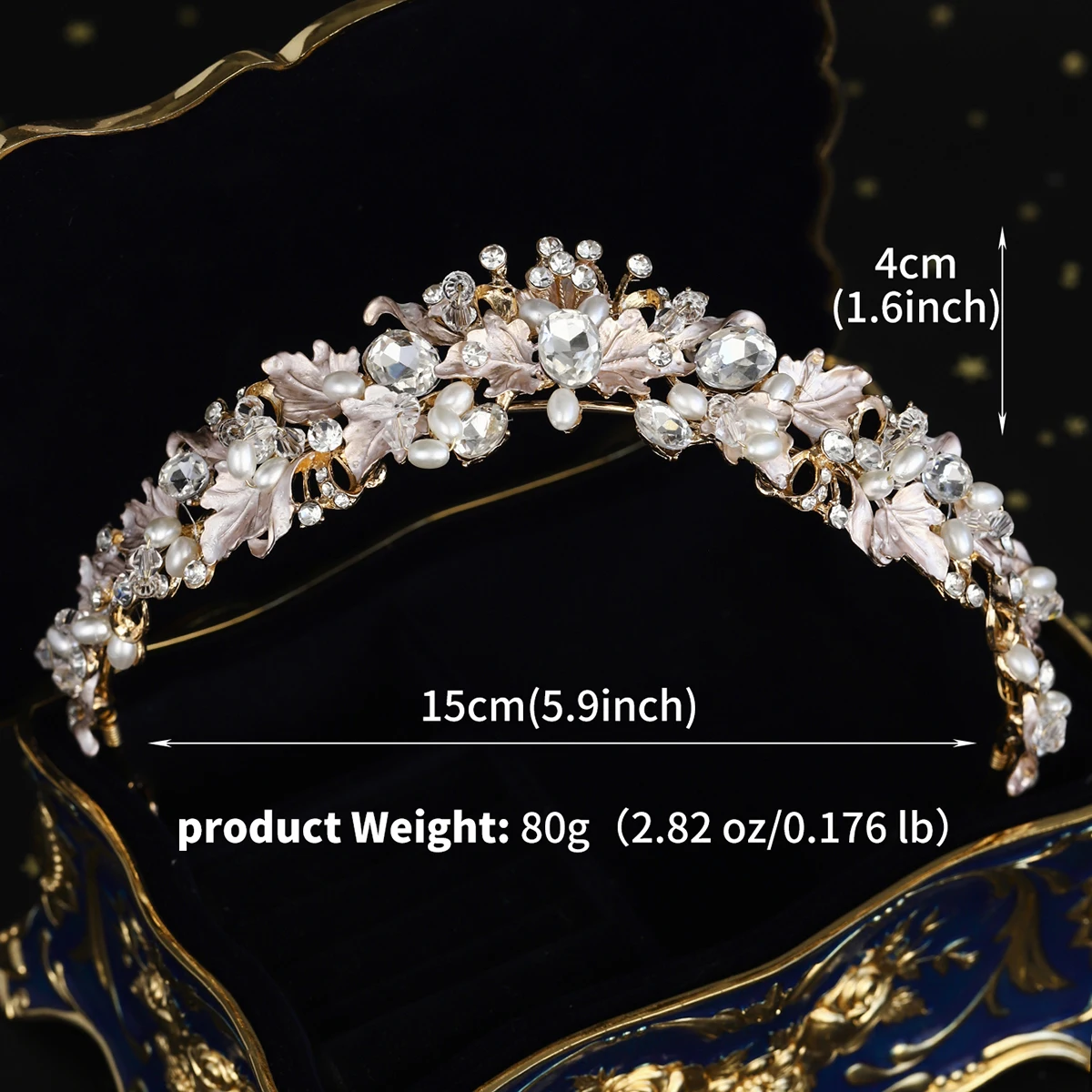 Miallo الفاخرة موري الزفاف لؤلؤة الزفاف تيارا الغلاف الجوي سبيكة زهرة المرأة تاج إكسسوارات الشعر أغطية الرأس الزفاف