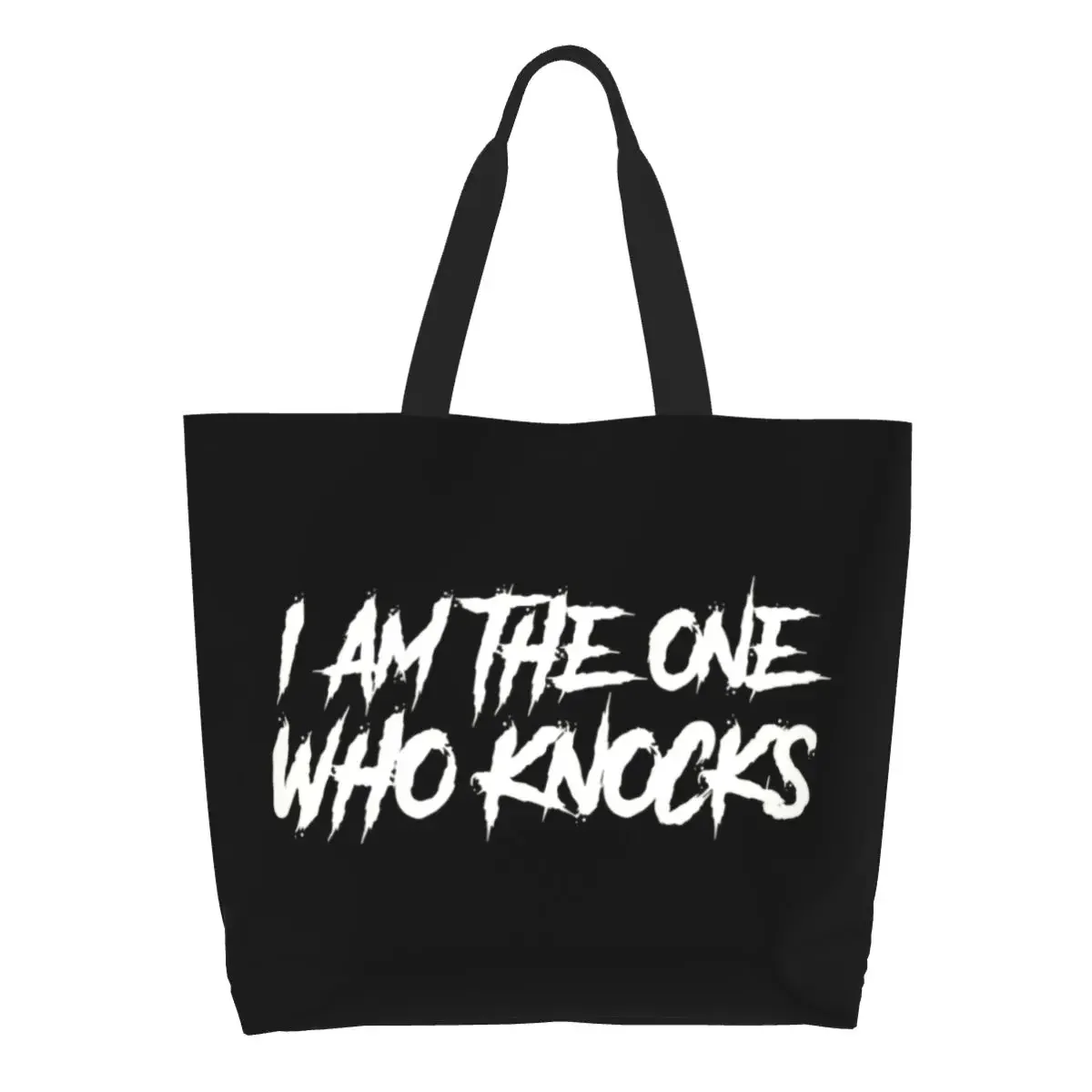 I Am The One Who Knocks Shopping Bag, Print Canvas, Shopper Tote, Initiated Bag, Big Capacity, Durable Quote Bag