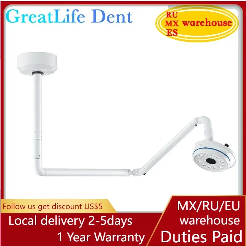 GreatLife Dent 36w 12 Bulbs KWS Pet Surgery Dental Super Brightness Ceiling Surgical Exam Shadowless Lamp Led Light  (90V-240V)