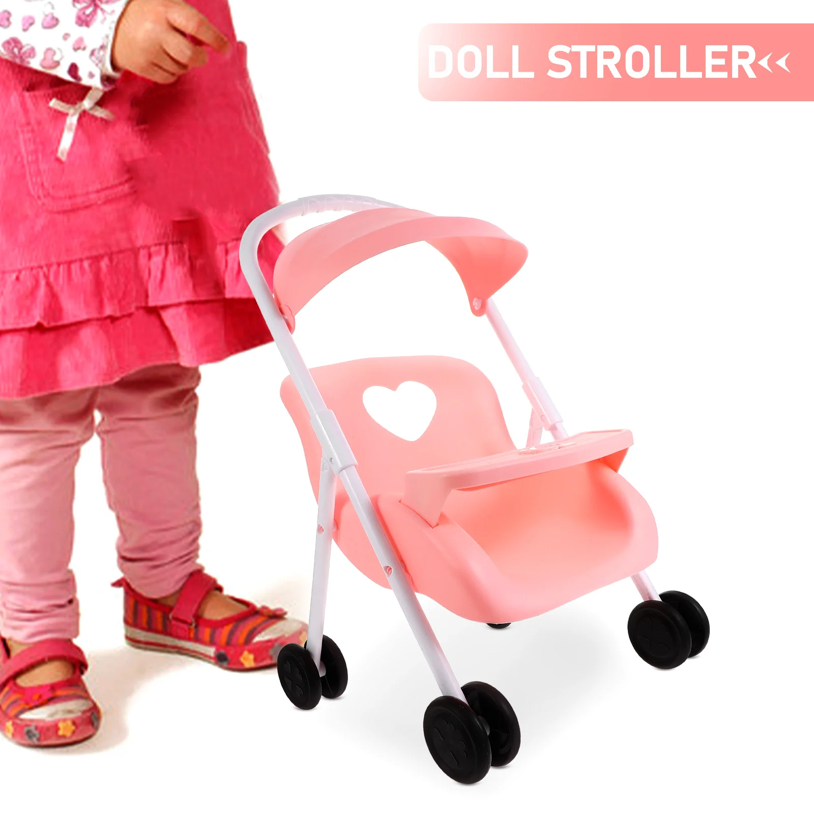 Dollhouse Decoration Simulated Stroller for Dolls It Can Move Landscape Adornment Plastic Sundries Rack Lifelike Playset