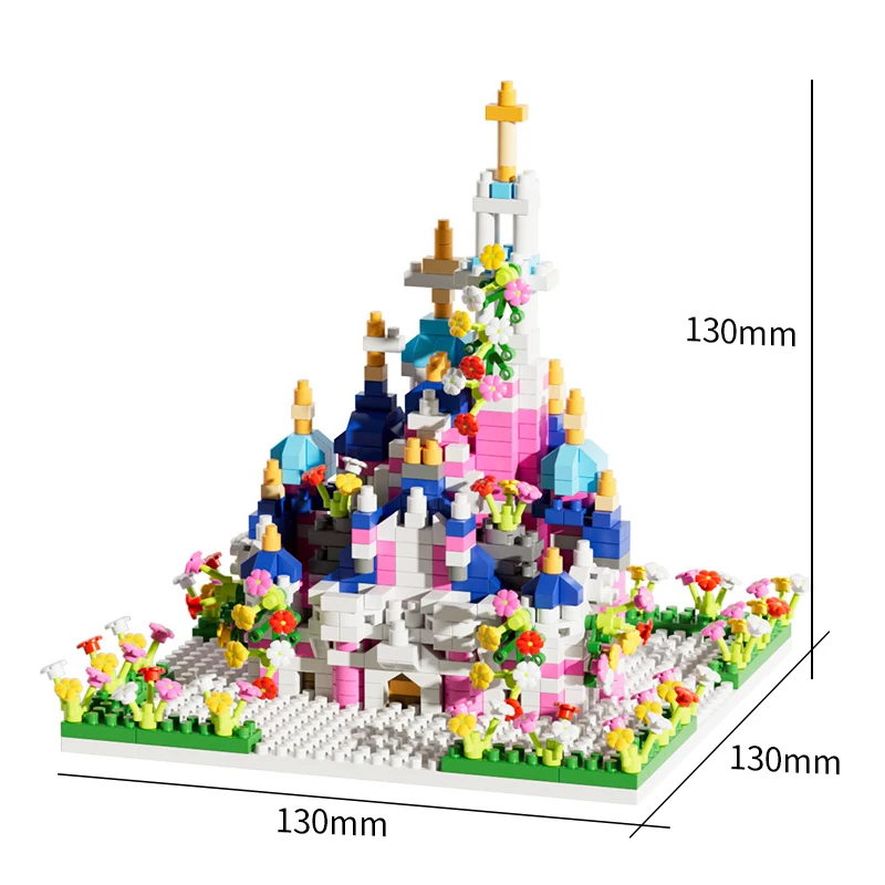 Fantasy Flower Forest Castle building is compatible with Lego small building blocks to assemble difficult educational toy gifts