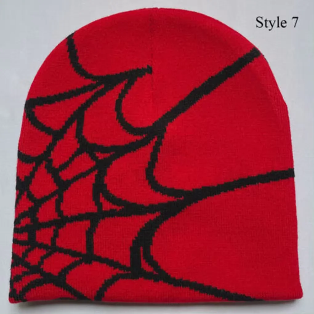 Y2K Gothic Spider Web Wool Acrylic Knitted Hat Beanie Unisex Warm Casual Fashion Bob Marley Beanie Skullies & Beanies Cap Female