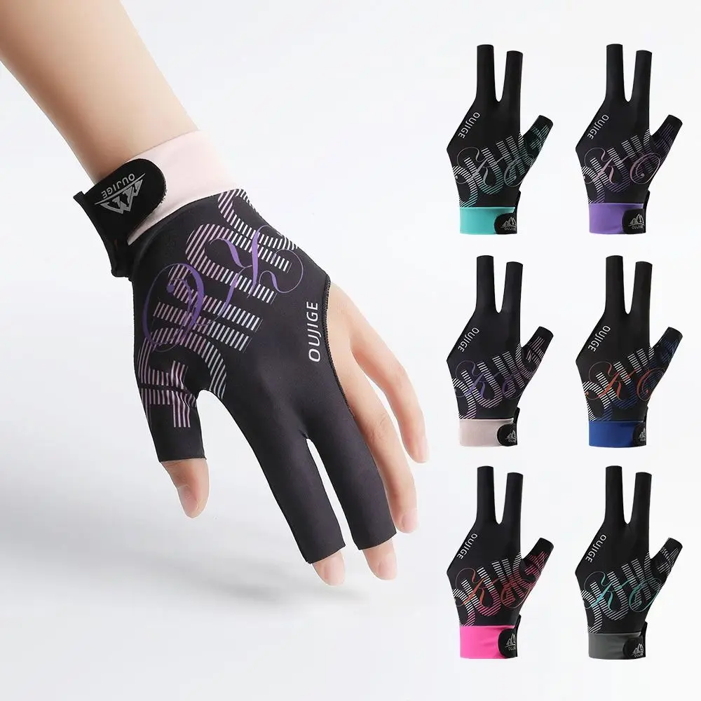 

Left Hand Billiards Glove Non Slip Elastic Three Fingers Glove Breathable Snooker Billiard Glove Fitness Accessories