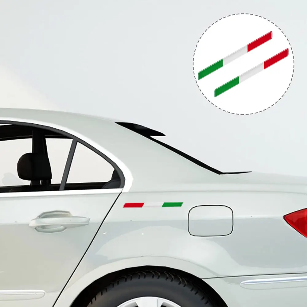 2x Italian Tricolor Flag Epoxy Decorative Sticker 3D Motorcycle Tank Decals Stickers Case Strong Stickiness Unerisal Car Decals