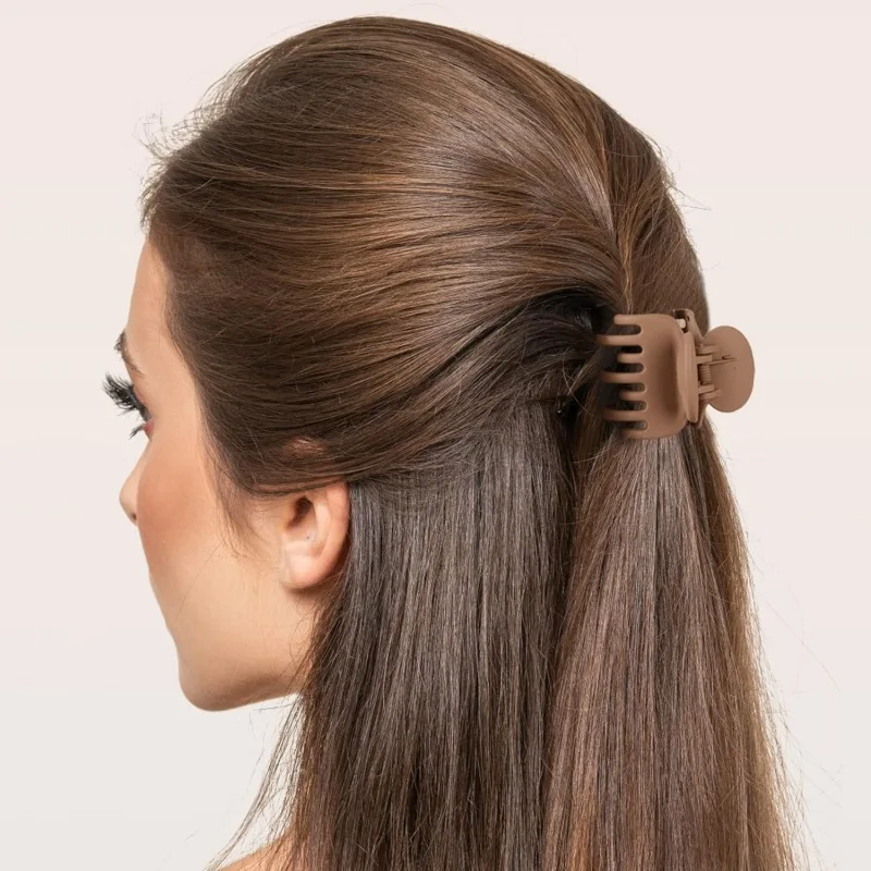 4개입 여성용 작은 헤어 집게핀, 이중 톱니 중간 크기 헤어 클로, 얇은 모발용 소녀 헤어핀, 패션 헤어 액세서리