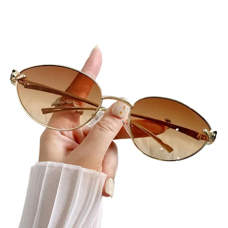 Oval Sunglasses Women 2024 Fashion Glasses Vintage Luxury Luxe Lentes De Sol Mujer Lunette Soleil Femme Zonnebril Dropshipping