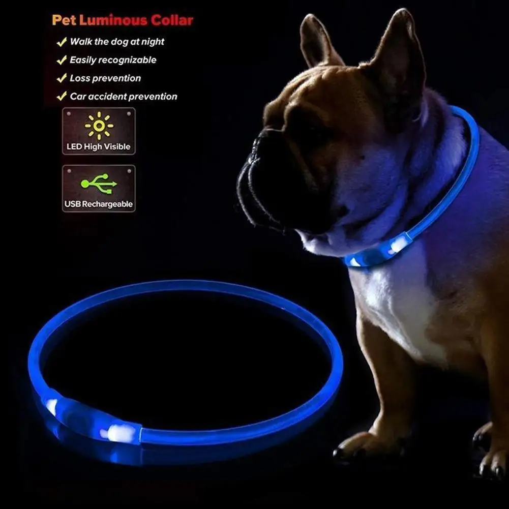 50cm Dog Collar Pet Dog Led Light Collar Luminous Anti-lost Usb Necklace Collar Dog Collar Rechargeable Dog U8l1