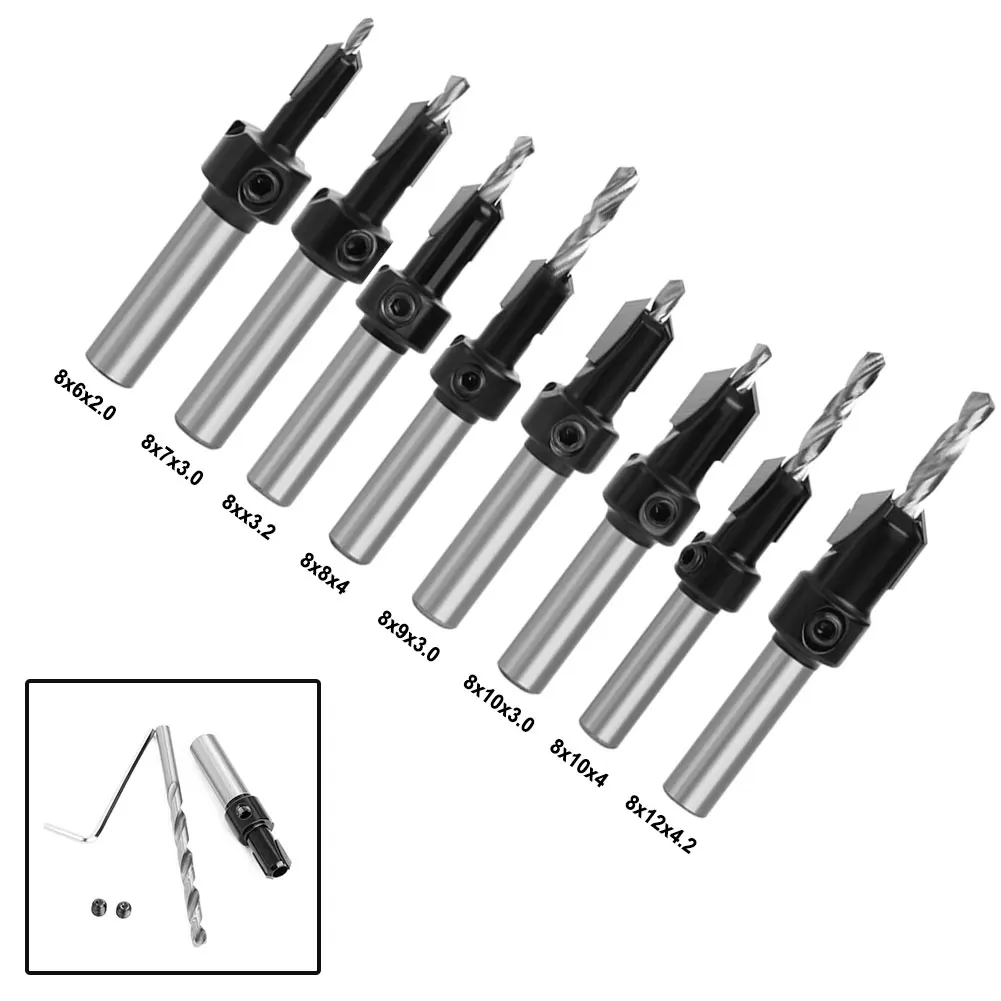 Countersink เจาะบิต HSS เครื่องตัดไม้ Milling Screw Extractor Smoother ตัด Countersink Router Bit Hard Alloy
