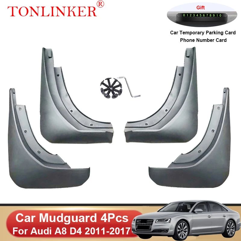 

TONLINKER Car Mudguard For Audi A8 D4 2011 2012 2013 2014-2017 Mudguards Splash Guards Front Rear Fender Mudflaps Accessories