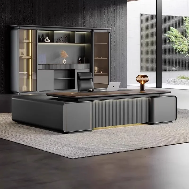 Boss table, office table and chair combination, simple and modern senior sense, manager  president  large desk