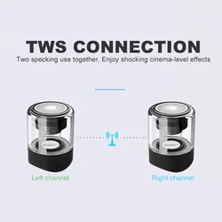 TWS dual one-on-one Bluetooth audio piccolo altoparlante aspirazione magnetica stereo luminescenza trasparente mini compatto per chiamate