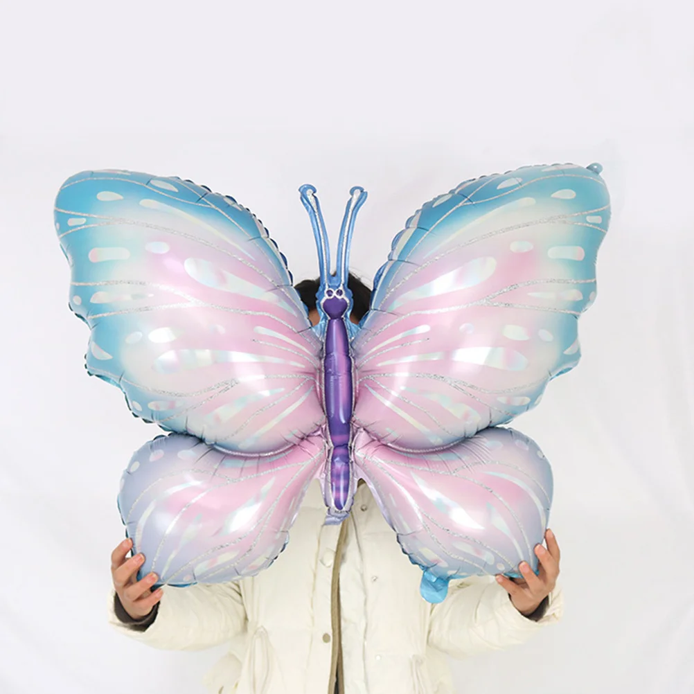

2 Pcs Butterfly Balloon Balloons Birthday Giant Big Decorations Outdoor Aluminum Foil