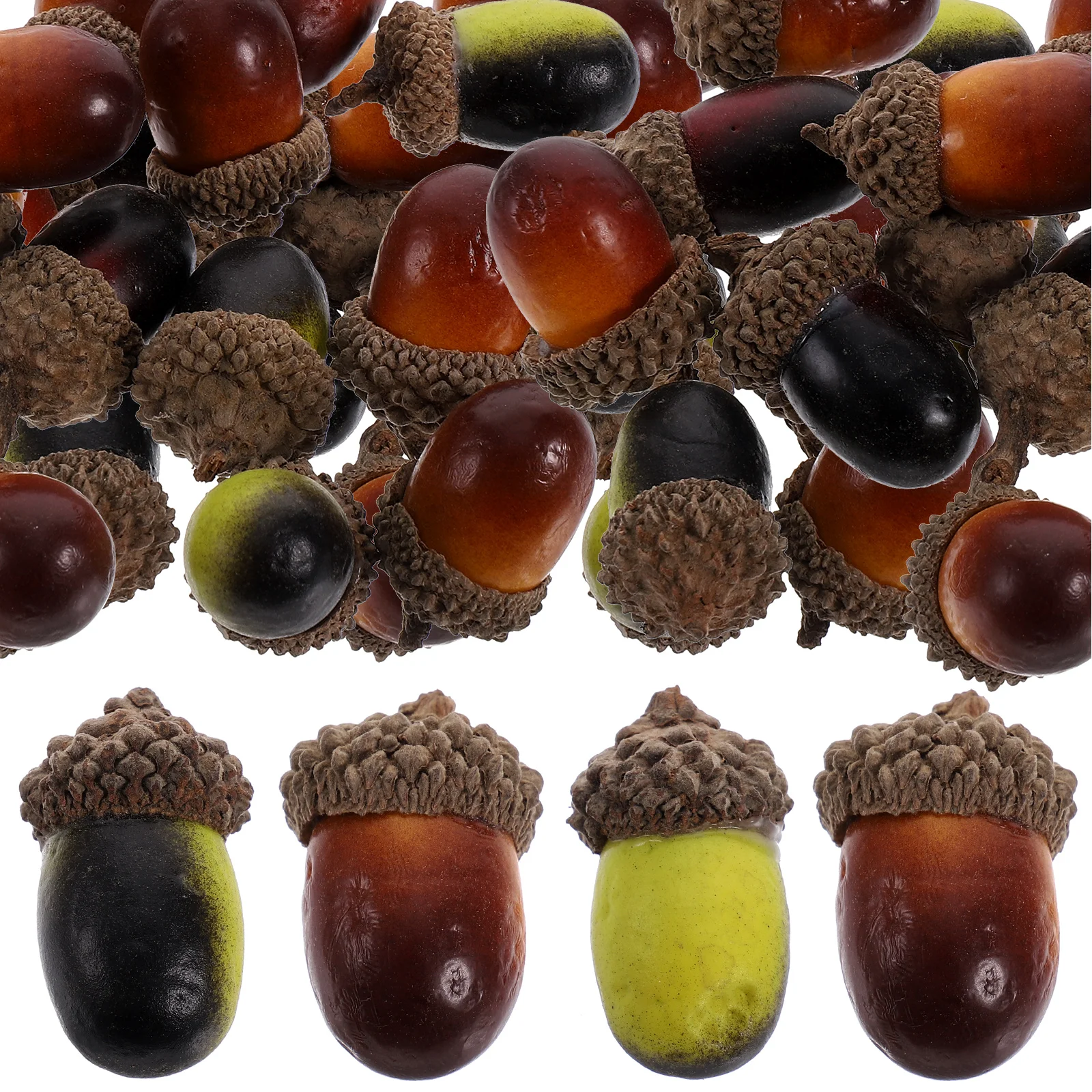 

100pcs Artificial Acorn Autumn Lifelike Small Simulation Thanksgiving Fall Decorative Home Office Christmas Tree Diy Wreath