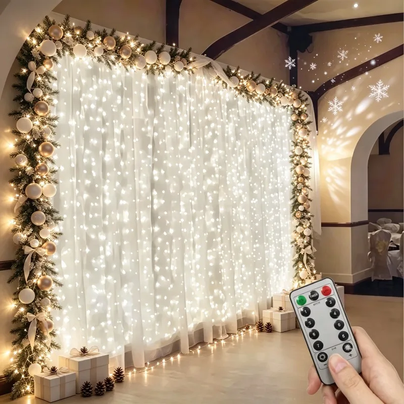 3/4/6M USB LED Curtain String Lights with Remote Control Festoon Fairy Light Garland Christmas Holiday Decor for Bedroom Indoor