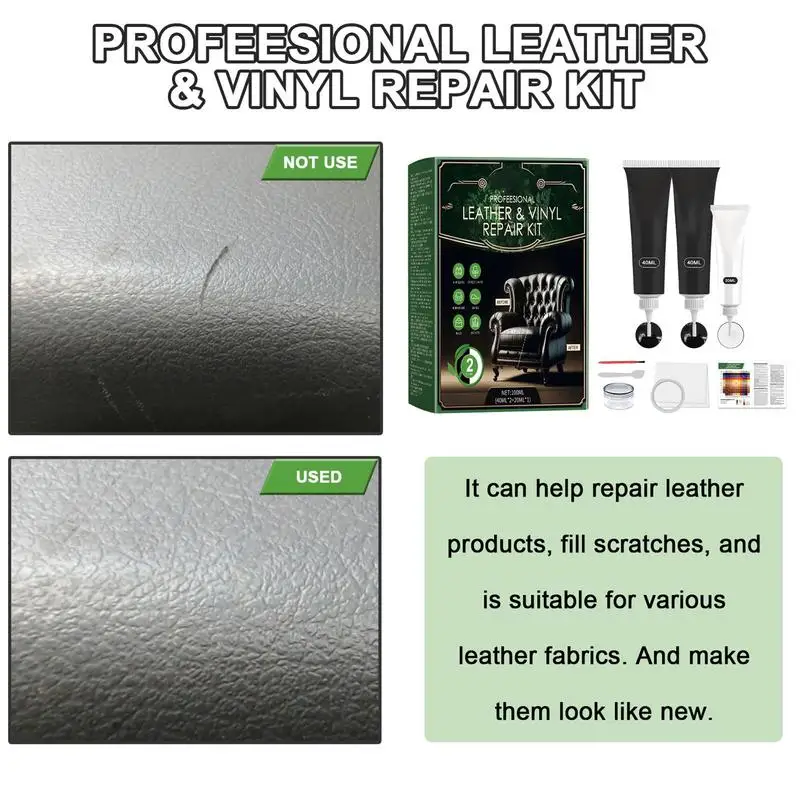 Leather Repair Gel Set Natural Leather Filler Repair Compound Car Maintenance Paste Repair Scratches Cracks