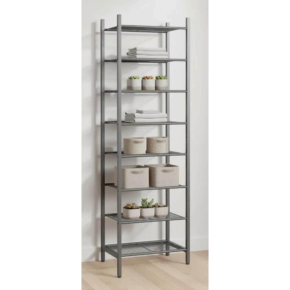 

8-Tier Slim Metal Shoe Rack, Space-Saving Vertical Storage for 18 Pairs, Easy Assembly Black Organizer