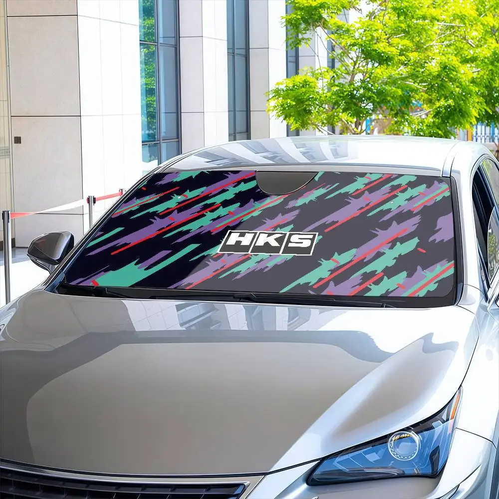 

HKS SPORTS CAR JDM Автомобильный солнцезащитный козырек Теплоизоляционная алюминиевая пленка Многоразовые блоки на присоске УФ-лучи Автомобильный солнцезащитный козырек