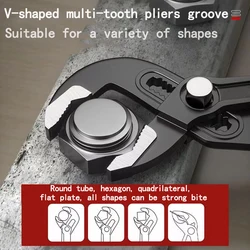 Vanadium steel water pump pliers plumbing pipe bathroom adjustment large opening quick adjustment opening wrench