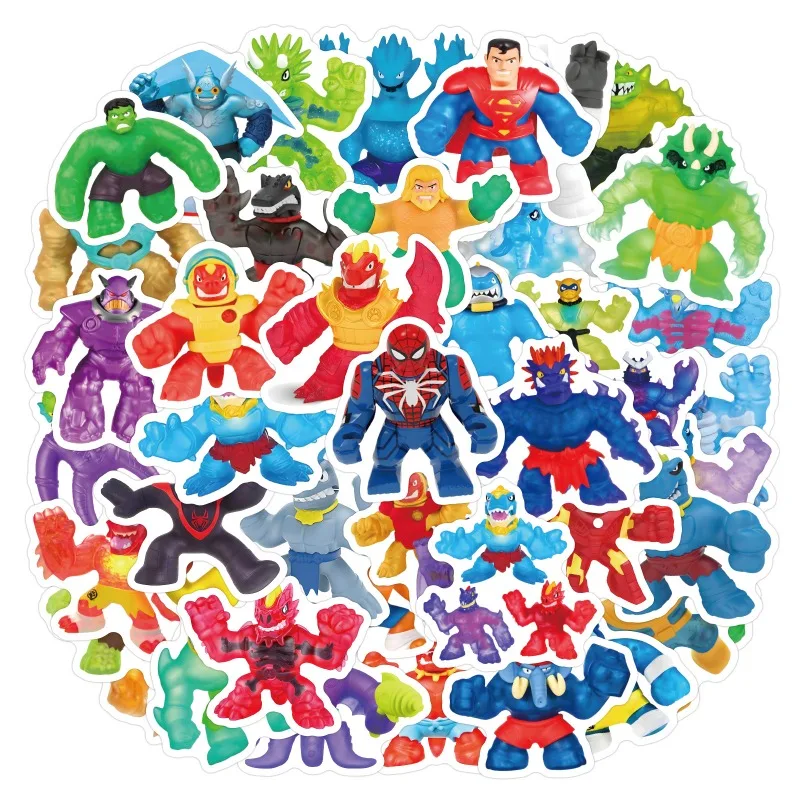 60Pcs Cartoon Goo Jit Zu Stickers for Decoration, Journaling, Stationery, Water Bottles, Computer, Waterproof Stickers