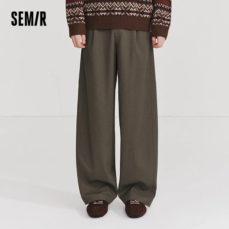 Semir Herren Freizeithose 2026 Frühling Neu Hohe Taille Weites Bein Locker Fallend Old Money Style Schlankmachende Lange Hose