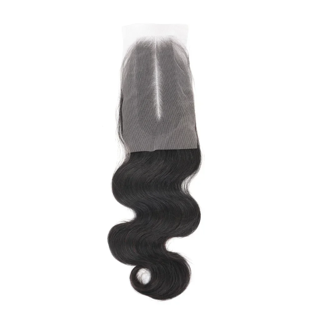 Body Wave 2x6 Vetersluiting Echt haar Transparante vetersluiting Alleen Body Wave Vietnam Raw Hair Extensions voor vrouwen Pre geplukt