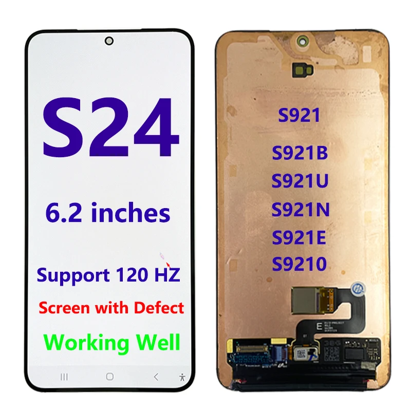 SUPER AMOLED S921 LCD Für Samsung S24 S921B S921U LCD Display Touch Screen Mit Defekt Kein Rahmen Digitizer Montage Ersatz
