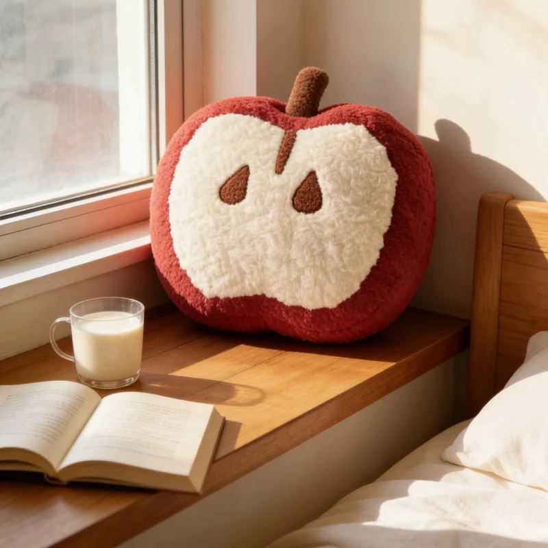 

40cm Squishy Red Apple Plush Toy Pillow Stuffed Soft Fruit Apple Plush Doll Cute Huggable Pillow Kids Christmas Birthday Gift