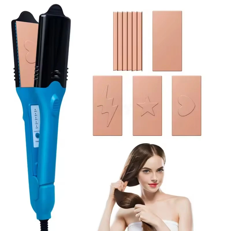 Alisador de cabelo Flat Iron, multifuncional, alisador de cabelo profissional, estilo 3D, cabelos lisos, 5 em 1